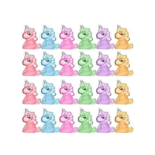 12Pcs Mini Unicorn Glow In The Dark Figurines Resin Animals Landscape DIY Craft