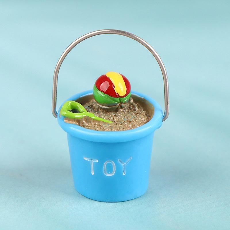 1:12 Dollhouse Mini Seaside Beach Decor Fish Ball Shovel Bucket Doll Toy