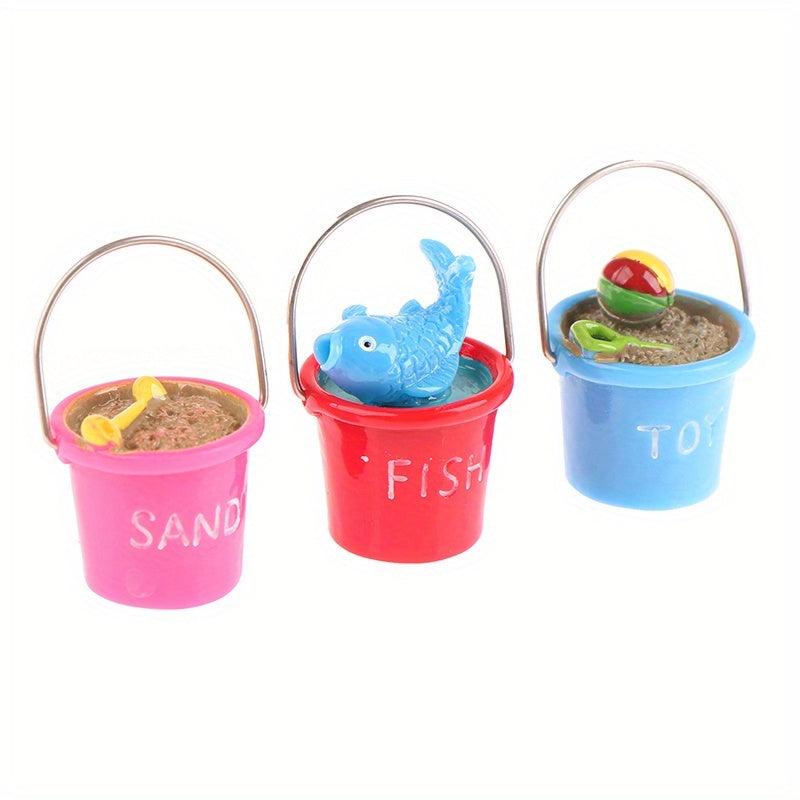 1:12 Dollhouse Mini Seaside Beach Decor Fish Ball Shovel Bucket Doll Toy