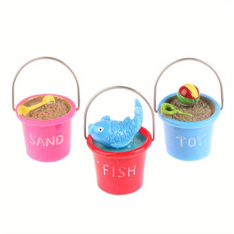 1:12 Dollhouse Mini Seaside Beach Decor Fish Ball Shovel Bucket Doll Toy