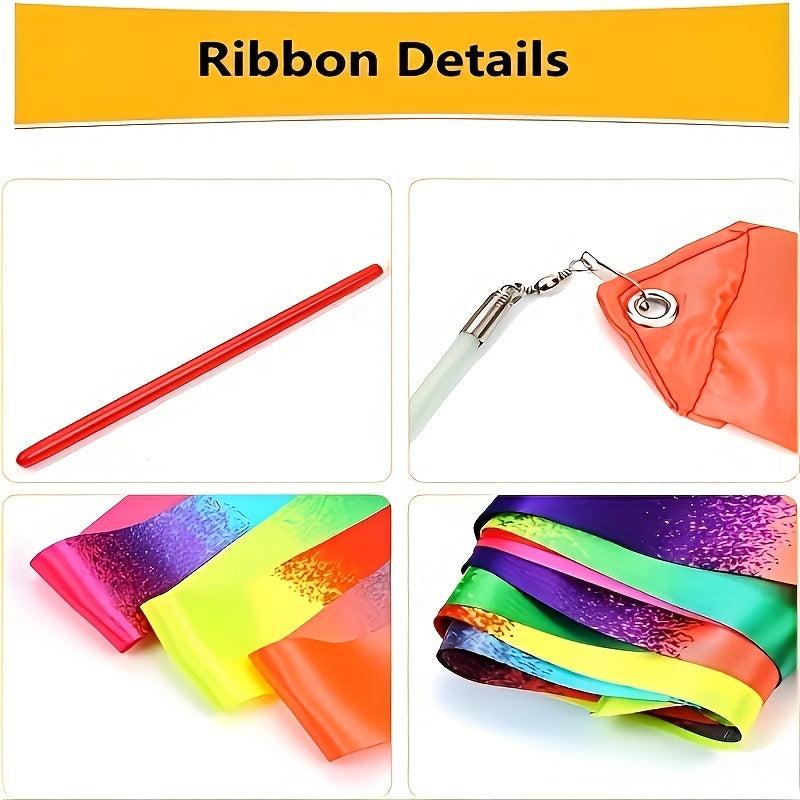 Colorful Dance Ribbons for Rhythmic Gymnastics and Baton Twirling