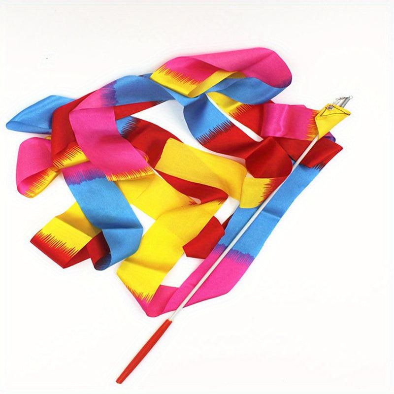 Colorful Dance Ribbons for Rhythmic Gymnastics and Baton Twirling