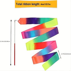 Colorful Dance Ribbons for Rhythmic Gymnastics and Baton Twirling