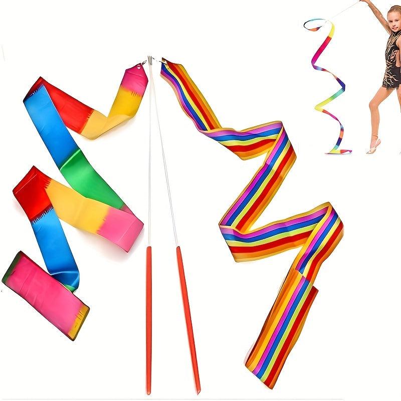 Colorful Dance Ribbons for Rhythmic Gymnastics and Baton Twirling
