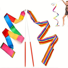 Colorful Dance Ribbons for Rhythmic Gymnastics and Baton Twirling