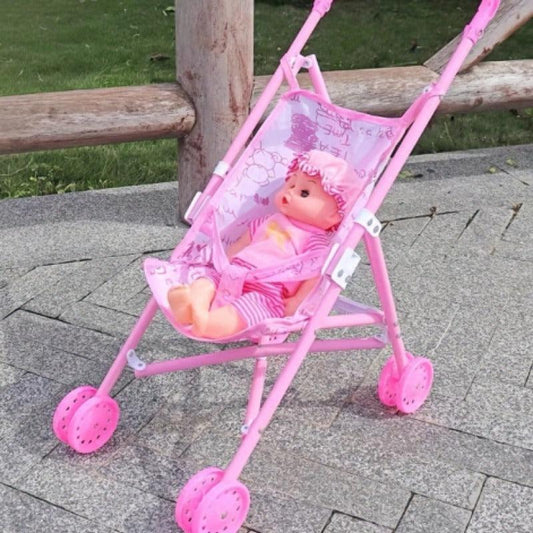 Doll Stroller Nursery Furniture Toys Carriage Foldable Gift Stroller Toy