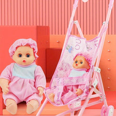Doll Stroller Nursery Furniture Toys Carriage Foldable Gift Stroller Toy