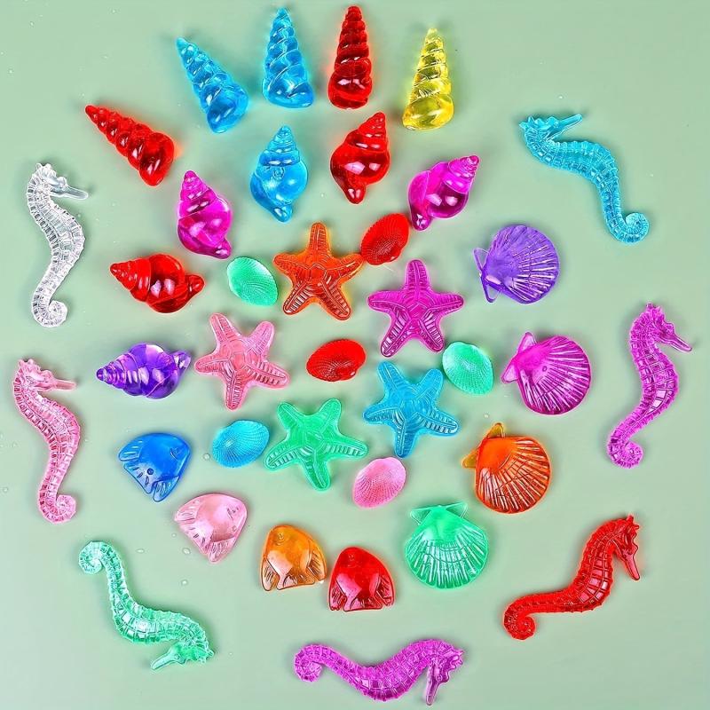 120pcs Acrylic Gems Mermaid Party Decor Plastic Sea Shells Starfish
