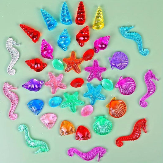 120pcs Acrylic Gems Mermaid Party Decor Plastic Sea Shells Starfish