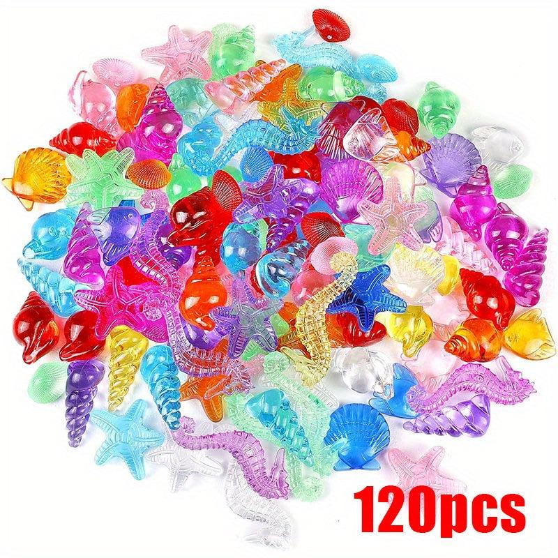 120pcs Acrylic Gems Mermaid Party Decor Plastic Sea Shells Starfish
