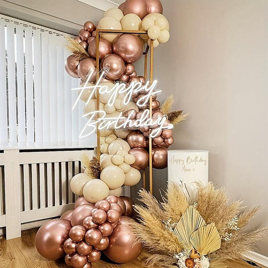 128 Piece Rose Pink & Balloon Decor Set for Parties