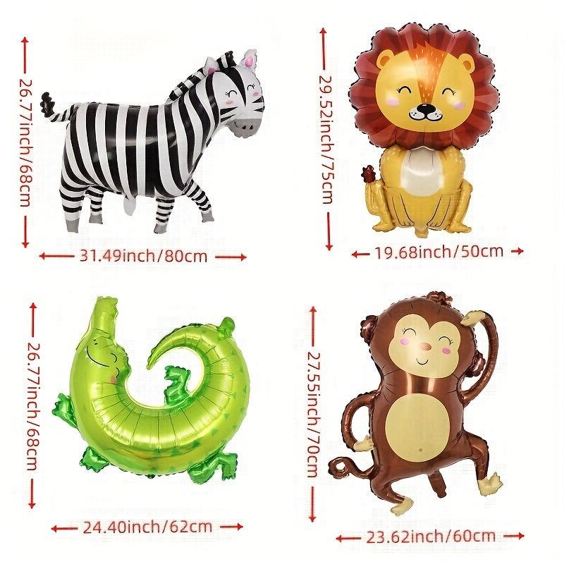 Safari Animal Foil Balloons for Kids Birthday Party