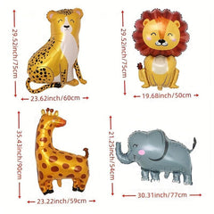 Safari Animal Foil Balloons for Kids Birthday Party