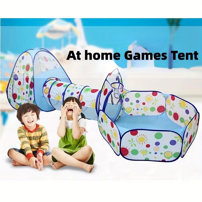 Kids Ball Pool Tunnel Tent Baby Crawl Shooting Game Toy House