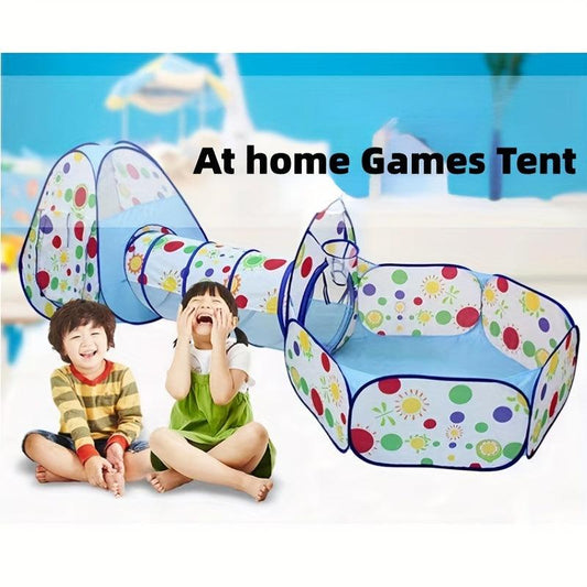 Kids Ball Pool Tunnel Tent Baby Crawl Shooting Game Toy House