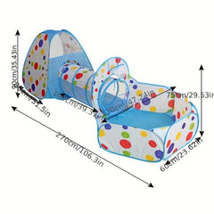 Kids Ball Pool Tunnel Tent Baby Crawl Shooting Game Toy House