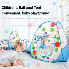 Kids Ball Pool Tunnel Tent Baby Crawl Shooting Game Toy House