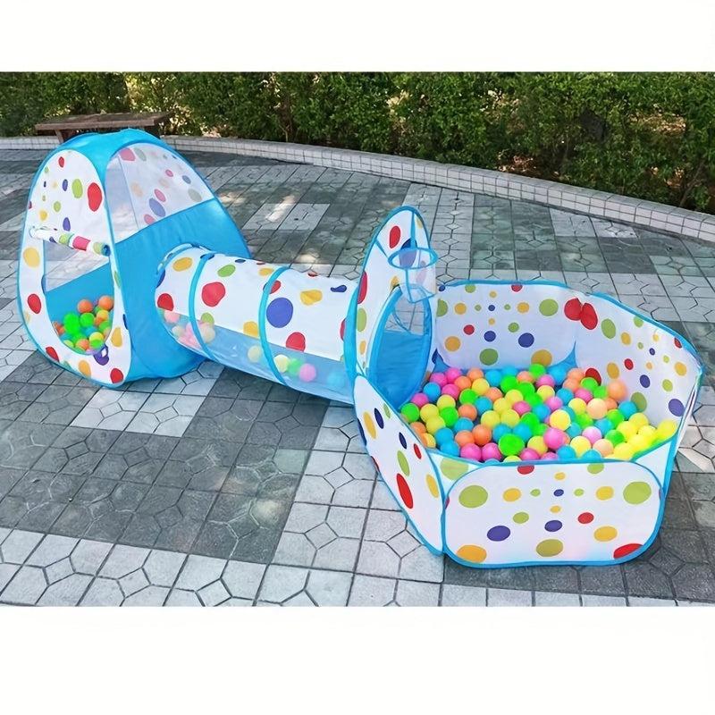 Kids Ball Pool Tunnel Tent Baby Crawl Shooting Game Toy House