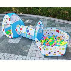 Kids Ball Pool Tunnel Tent Baby Crawl Shooting Game Toy House
