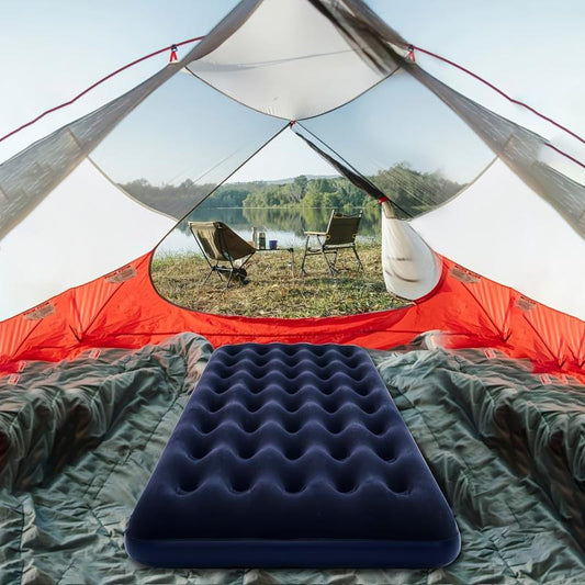 Portable Inflatable Mattress Foldable Camping Air Flocking Bed Sleeping Mat