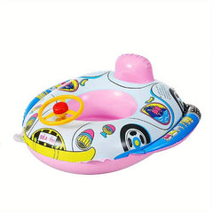 Kids Inflatable Pool Float with Steering Wheel & Horn for Toddlers Age 1-4