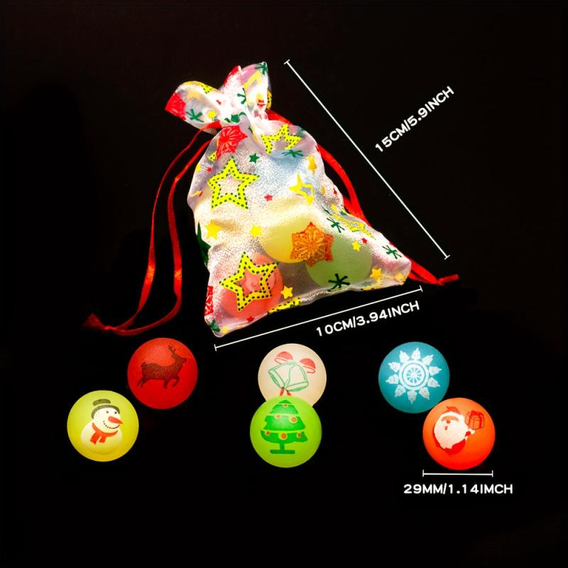 6pcs Decor Toys Small Bouncing Balls Christmas Party Balls