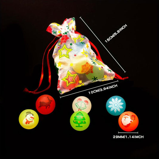 6pcs Decor Toys Small Bouncing Balls Christmas Party Balls