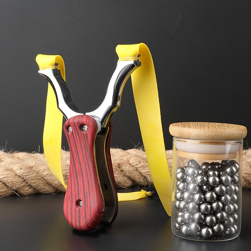 Outdoor Practice Slingshot Alloy Gram Folding Elastic Frame Flat