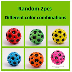 2pcs PU High Elastic Moon Children's Indoor And Outdoor Racket Ball Elastic Ball