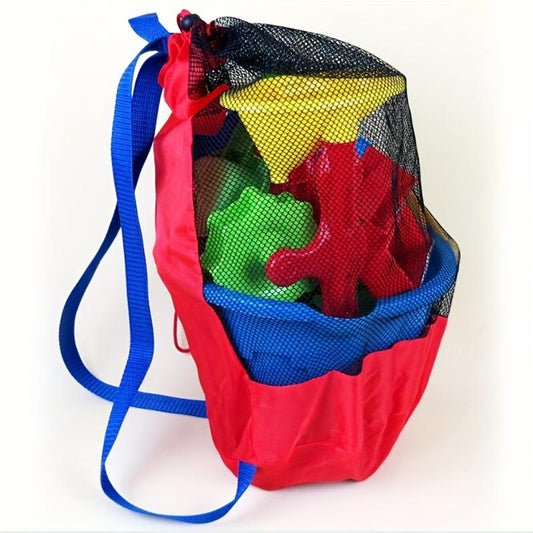 Beach Toys For Kids 19-Piece Set Sand Toys Bucket Can Rake Shovel Molds & Bag