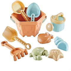 Beach Toys For Kids 19-Piece Set Sand Toys Bucket Can Rake Shovel Molds & Bag
