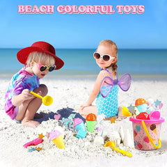 Kids Beach Toys Set Sand Bucket Shovels Collapsible Sand Toys with Bag