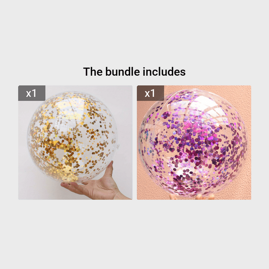 Inflatable Glitter Beach Ball Toy for Pool Party Outdoor Fun
