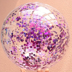 Inflatable Glitter Beach Ball Toy for Pool Party Outdoor Fun
