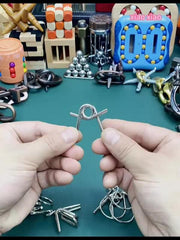 Metal Wire Puzzle Game Set Iron Chains Unlock Interlocking Games