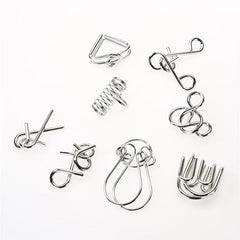 Metal Wire Puzzle Game Set Iron Chains Unlock Interlocking Games