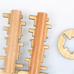 Wooden Toy Unlock Puzzle Key Funny Lock Toys