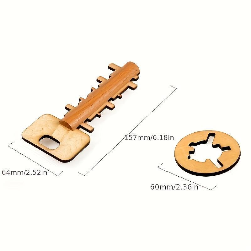 Wooden Toy Unlock Puzzle Key Funny Lock Toys
