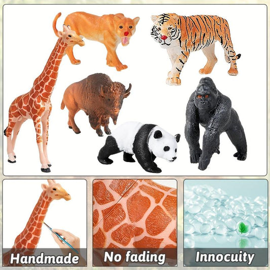 12Pcs Wild Animals Model Toy Montessori Children's Early Education Props
