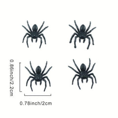 Pack of 50 Plastic Spiders for Realistic Halloween Decor