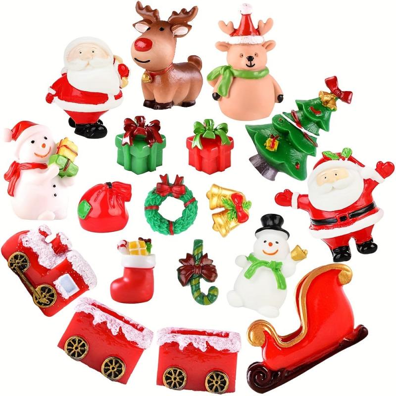 4pcs Mini Santa Clause Xmas Micro Landscape Ornaments