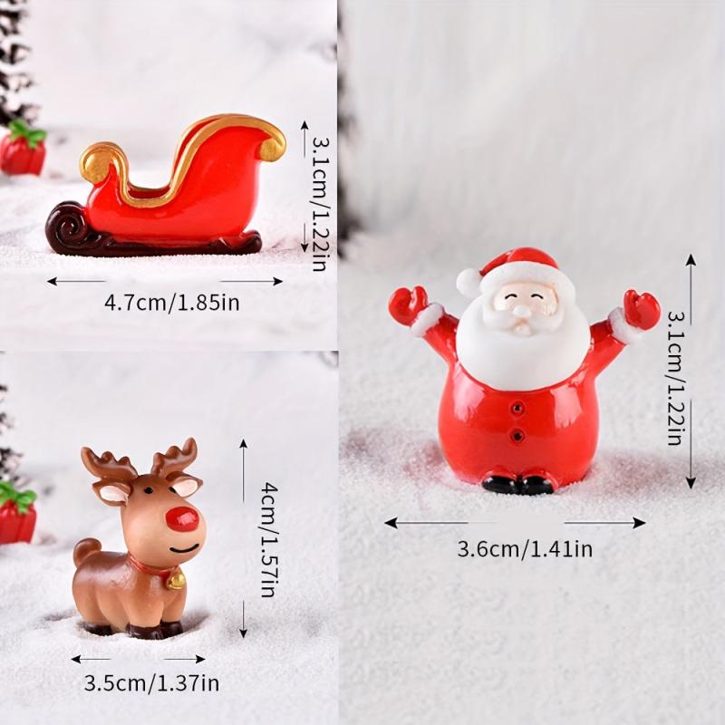4pcs Mini Santa Clause Xmas Micro Landscape Ornaments