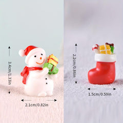 4pcs Mini Santa Clause Xmas Micro Landscape Ornaments