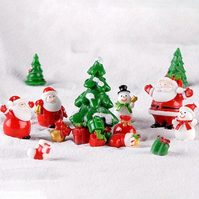 4pcs Mini Santa Clause Xmas Micro Landscape Ornaments