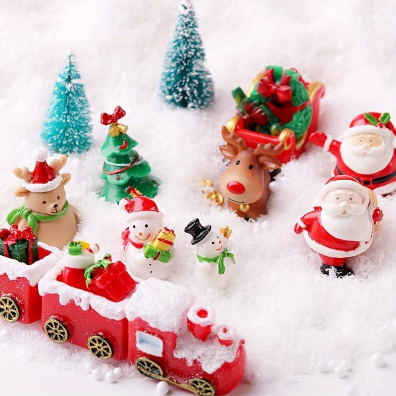 4pcs Mini Santa Clause Xmas Micro Landscape Ornaments