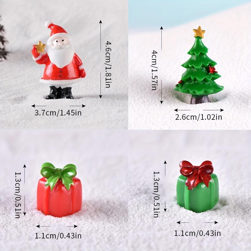 4pcs Mini Santa Clause Xmas Micro Landscape Ornaments