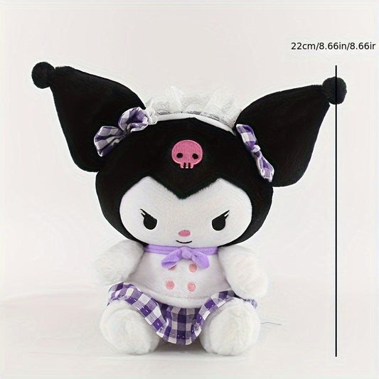 Plaid Big Ears Dog Plush Toy Pink