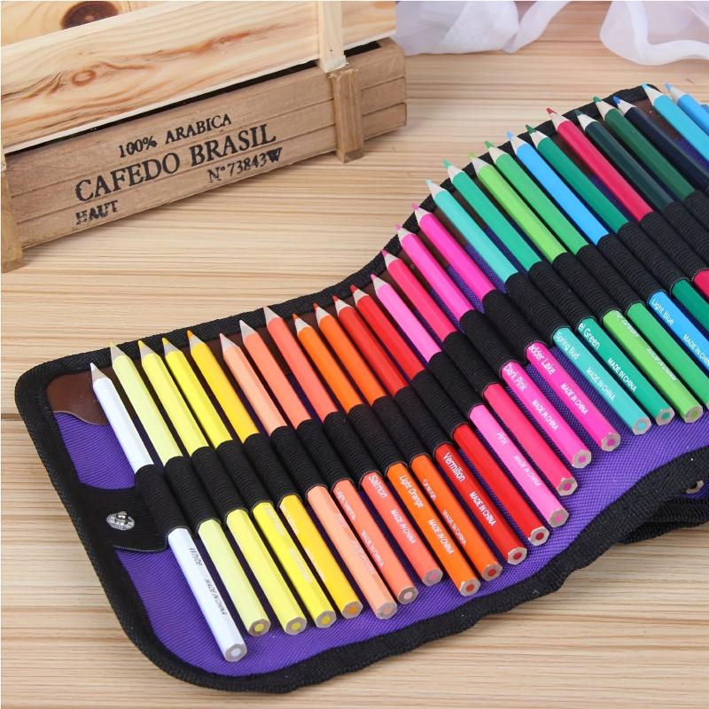 50pcs Coloring Pencils Set with Canvas Bag