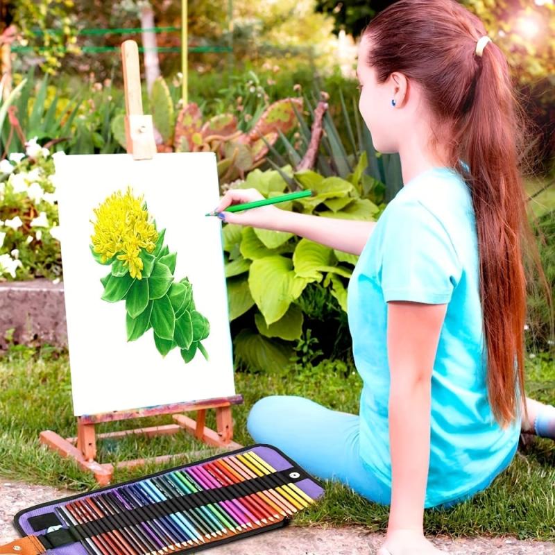50pcs Coloring Pencils Set with Canvas Bag