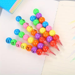 5pcs Sugar Gourd Wax Pens No Sharpening Pencils